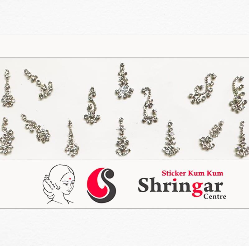 Fancy Bindi | Silver Beads Border (Set-1)