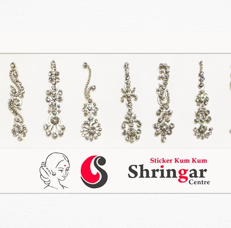 Fancy Bindi | Silver Beads Border (Set-1) - 3.5mm