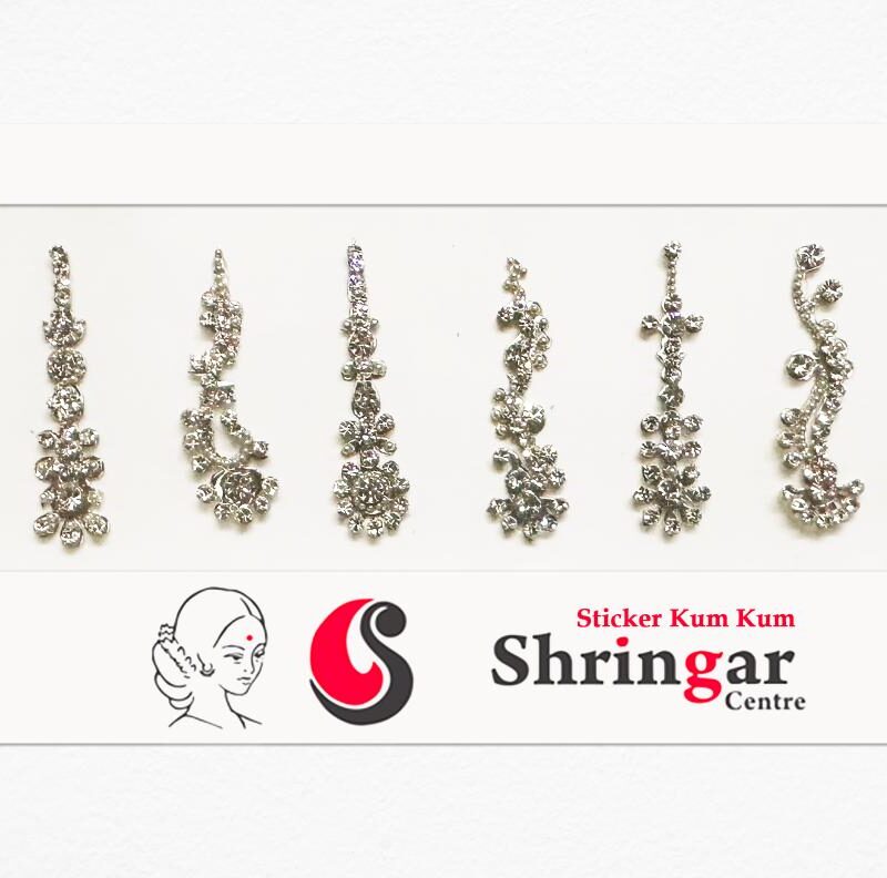 Fancy Bindi | Silver Beads Border (Set-3) - 3.5mm