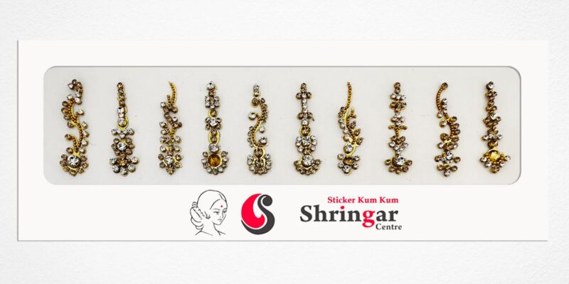 Fancy Bindi | Golden Beads Border (Set-3)