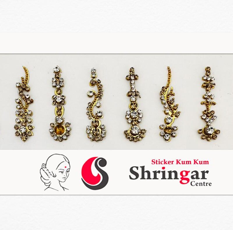 Fancy Bindi | Golden Beads Border (Set-3)