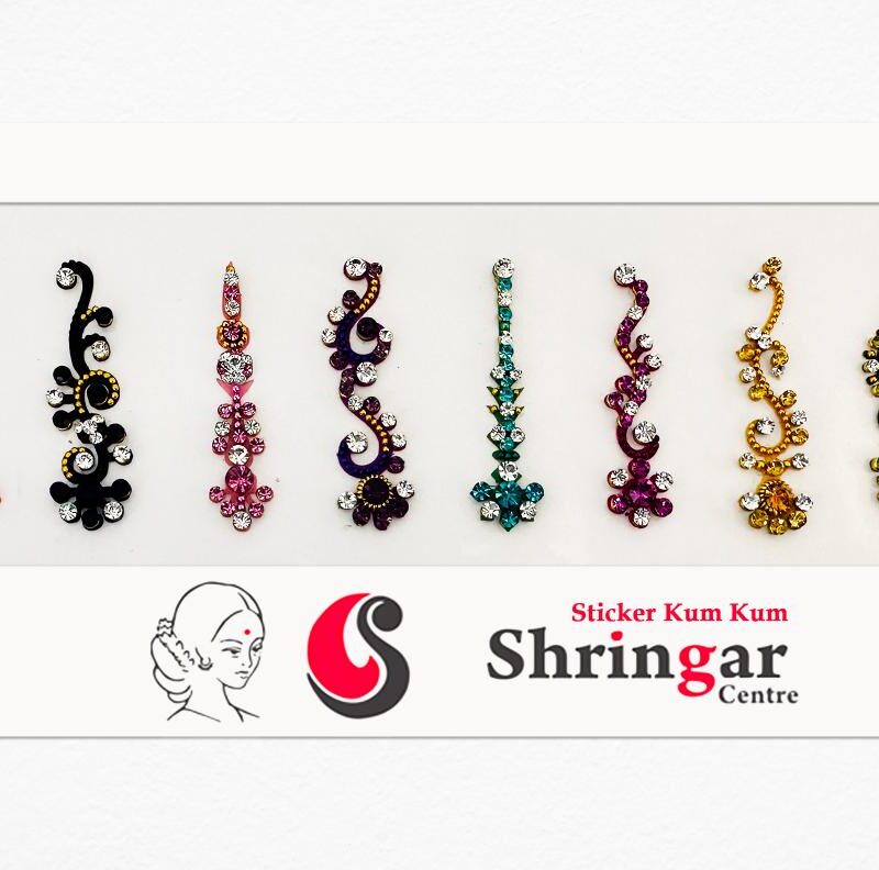 Fancy Bindi | Diamond Studded (Set-3) - 3.5cm
