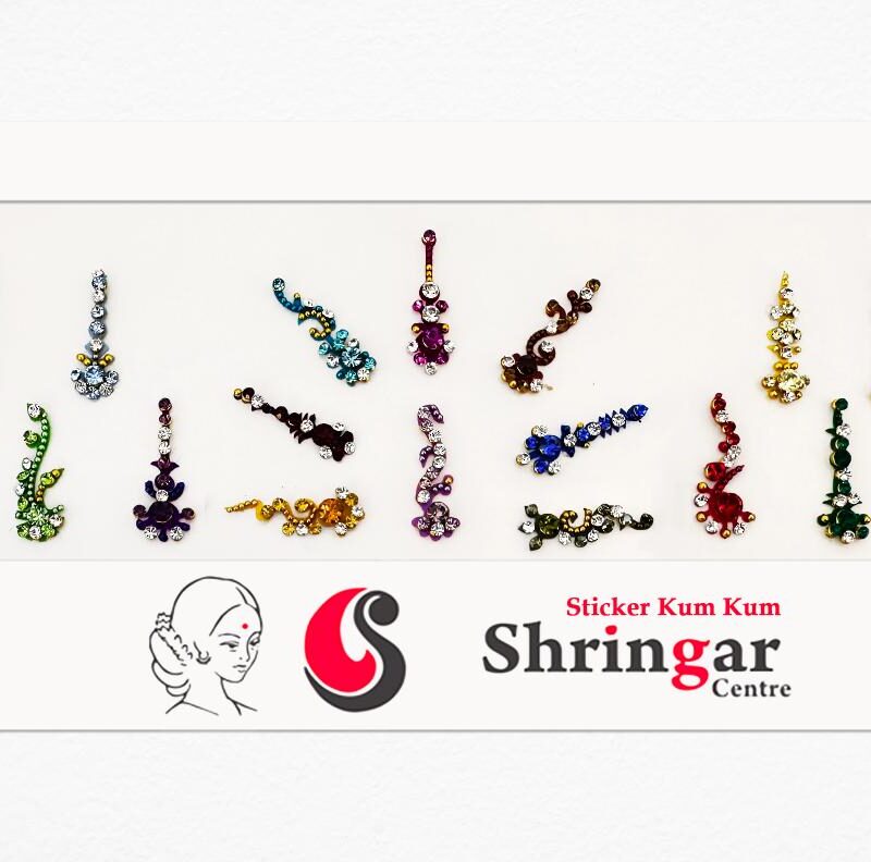 Fancy Bindi | Diamond Studded (Set-1) - 2.3cm