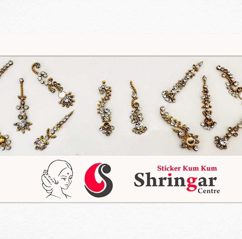 Fancy Bindi | Golden Beads Border (Set-1) - 3cm