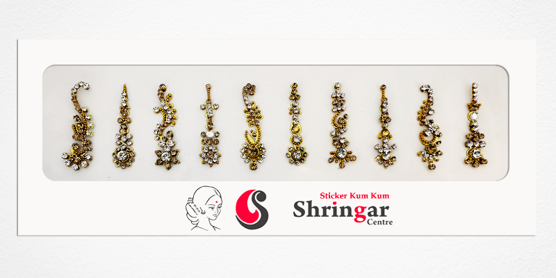 Fancy Bindi | Golden Beads Border (Set-1) - 3.5mm