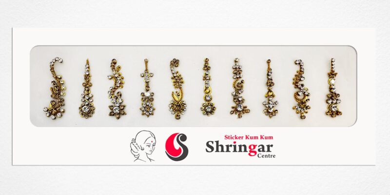Fancy Bindi | Golden Beads Border (Set-2)