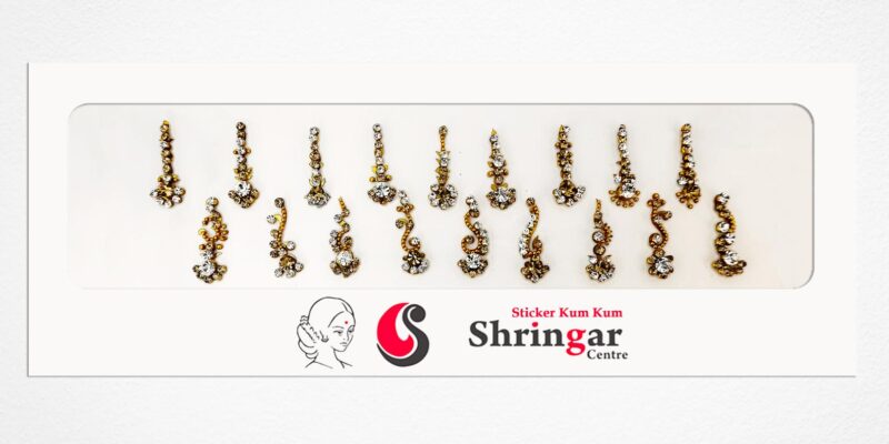 Fancy Bindi | Golden Beads Border (Set-4)