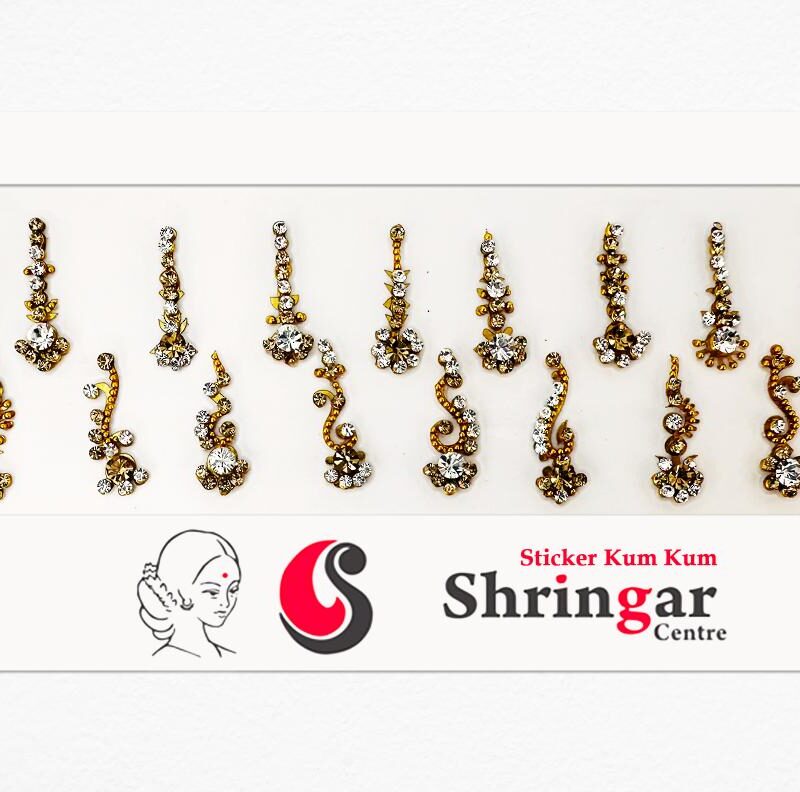 Fancy Bindi | Golden Beads Border (Set-4)