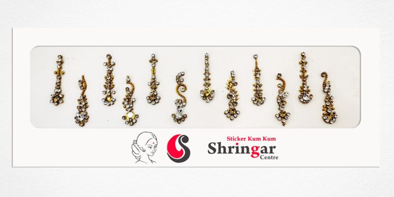 Fancy Bindi | Golden Beads Border (Set-2)