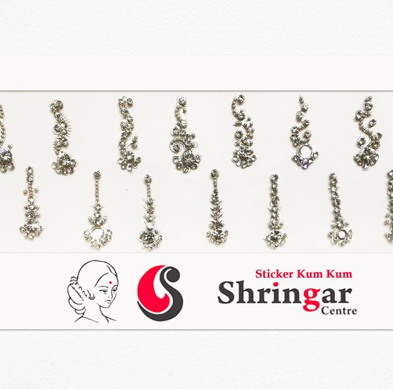Fancy Bindi | Silver Beads Border (Set-3) - 2.7cm