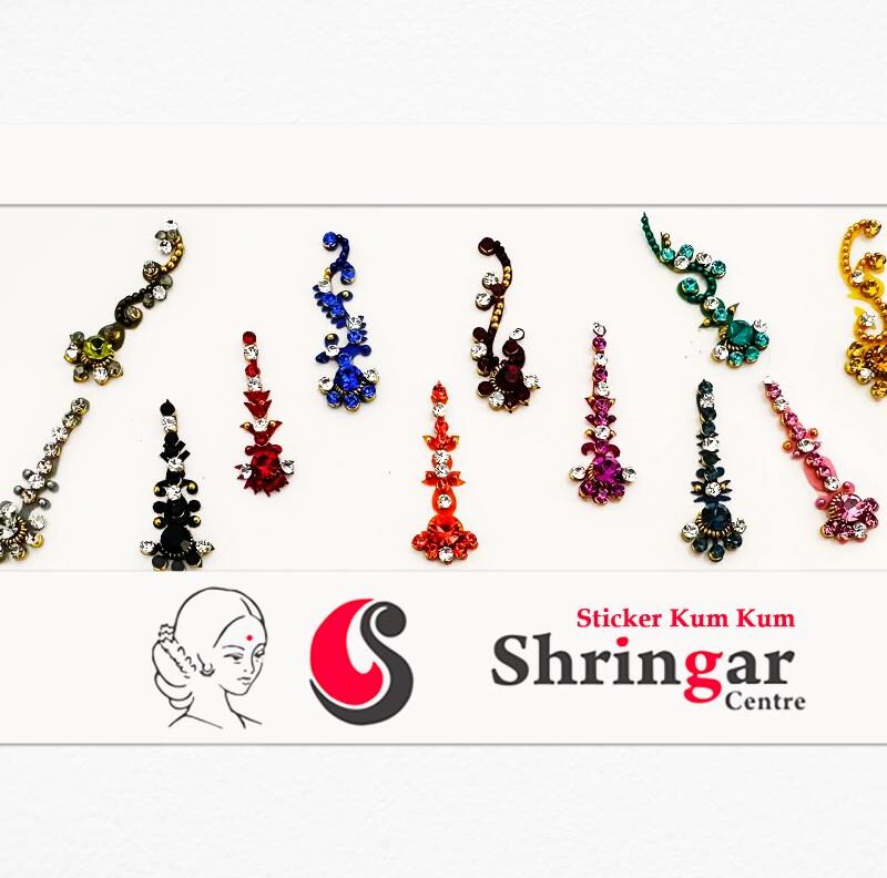 Fancy Bindi | Diamond Studded (Set-1) - 2.7cm