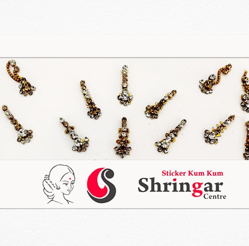 Fancy Bindi | Golden Beads Border (Set-1)