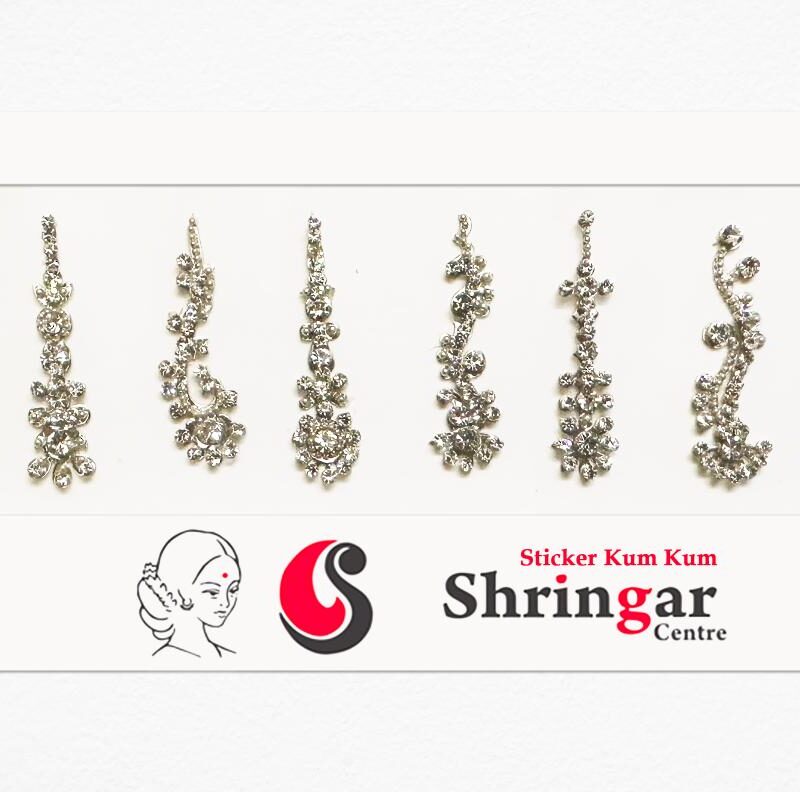 Fancy Bindi | Silver Beads Border (Set-2)